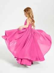Asymmetrical Chiffon Junior Bridesmaid Dresses Azalea