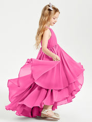 Asymmetrical Chiffon Junior Bridesmaid Dresses Azalea