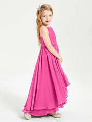 Asymmetrical Chiffon Junior Bridesmaid Dresses Azalea