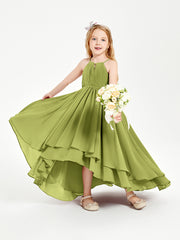 Asymmetrical Chiffon Junior Bridesmaid Dresses Clover
