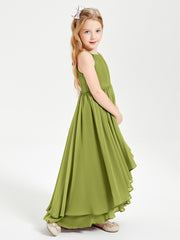 Asymmetrical Chiffon Junior Bridesmaid Dresses Clover