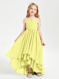 Asymmetrical Chiffon Junior Bridesmaid Dresses Daffodil