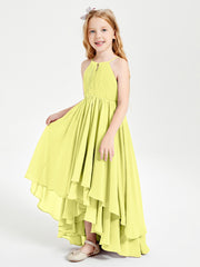Asymmetrical Chiffon Junior Bridesmaid Dresses Daffodil