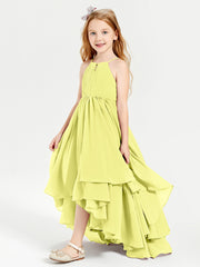 Asymmetrical Chiffon Junior Bridesmaid Dresses Daffodil
