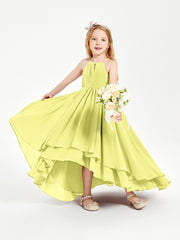 Asymmetrical Chiffon Junior Bridesmaid Dresses Daffodil
