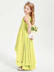 Asymmetrical Chiffon Junior Bridesmaid Dresses Daffodil