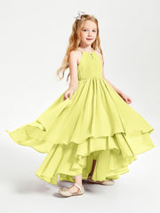 Asymmetrical Chiffon Junior Bridesmaid Dresses Daffodil