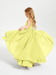 Asymmetrical Chiffon Junior Bridesmaid Dresses Daffodil