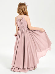 Asymmetrical Chiffon Junior Bridesmaid Dresses Dusty Rose