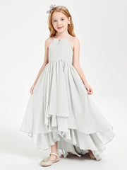 Asymmetrical Chiffon Junior Bridesmaid Dresses Ivory