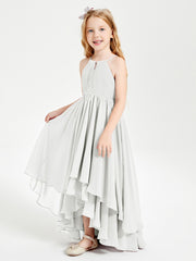 Asymmetrical Chiffon Junior Bridesmaid Dresses Ivory