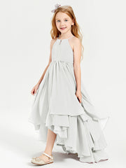 Asymmetrical Chiffon Junior Bridesmaid Dresses Ivory