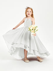 Asymmetrical Chiffon Junior Bridesmaid Dresses Ivory
