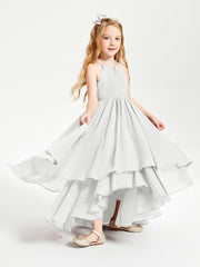 Asymmetrical Chiffon Junior Bridesmaid Dresses Ivory