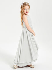 Asymmetrical Chiffon Junior Bridesmaid Dresses Ivory