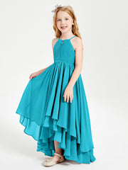 Asymmetrical Chiffon Junior Bridesmaid Dresses Jade