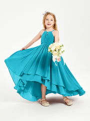 Asymmetrical Chiffon Junior Bridesmaid Dresses Jade
