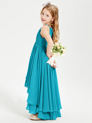 Asymmetrical Chiffon Junior Bridesmaid Dresses Jade