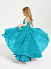 Asymmetrical Chiffon Junior Bridesmaid Dresses Jade