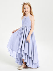 Asymmetrical Chiffon Junior Bridesmaid Dresses Lavender