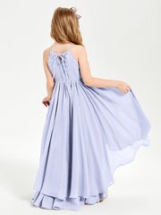 Asymmetrical Chiffon Junior Bridesmaid Dresses Lavender