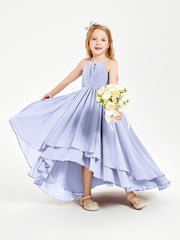 Asymmetrical Chiffon Junior Bridesmaid Dresses Lavender