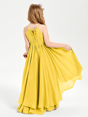 Asymmetrical Chiffon Junior Bridesmaid Dresses Marigold