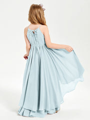 Asymmetrical Chiffon Junior Bridesmaid Dresses Mist