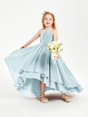 Asymmetrical Chiffon Junior Bridesmaid Dresses Mist