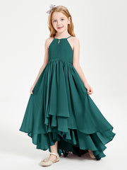 Asymmetrical Chiffon Junior Bridesmaid Dresses Peacock