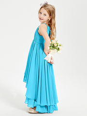 Asymmetrical Chiffon Junior Bridesmaid Dresses Pool