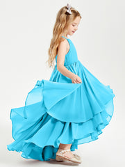 Asymmetrical Chiffon Junior Bridesmaid Dresses Pool
