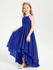 Asymmetrical Chiffon Junior Bridesmaid Dresses Royal Blue
