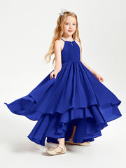 Asymmetrical Chiffon Junior Bridesmaid Dresses Royal Blue