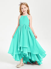 Asymmetrical Chiffon Junior Bridesmaid Dresses Spa