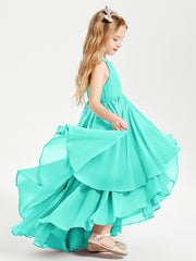 Asymmetrical Chiffon Junior Bridesmaid Dresses Spa