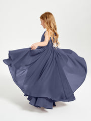 Asymmetrical Chiffon Junior Bridesmaid Dresses Stormy