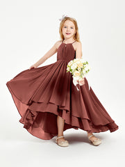 Asymmetrical Chiffon Junior Bridesmaid Dresses Terracotta