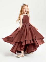 Asymmetrical Chiffon Junior Bridesmaid Dresses Terracotta