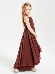 Asymmetrical Chiffon Junior Bridesmaid Dresses Terracotta
