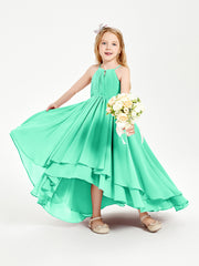 Asymmetrical Chiffon Junior Bridesmaid Dresses Turquoise