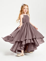 Asymmetrical Chiffon Junior Bridesmaid Dresses Vintage Mauve