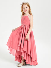 Asymmetrical Chiffon Junior Bridesmaid Dresses Watermelon
