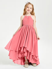 Asymmetrical Chiffon Junior Bridesmaid Dresses Watermelon
