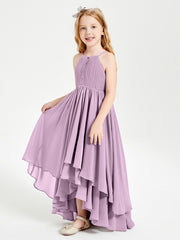 Asymmetrical Chiffon Junior Bridesmaid Dresses Wisteria