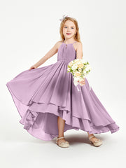 Asymmetrical Chiffon Junior Bridesmaid Dresses Wisteria