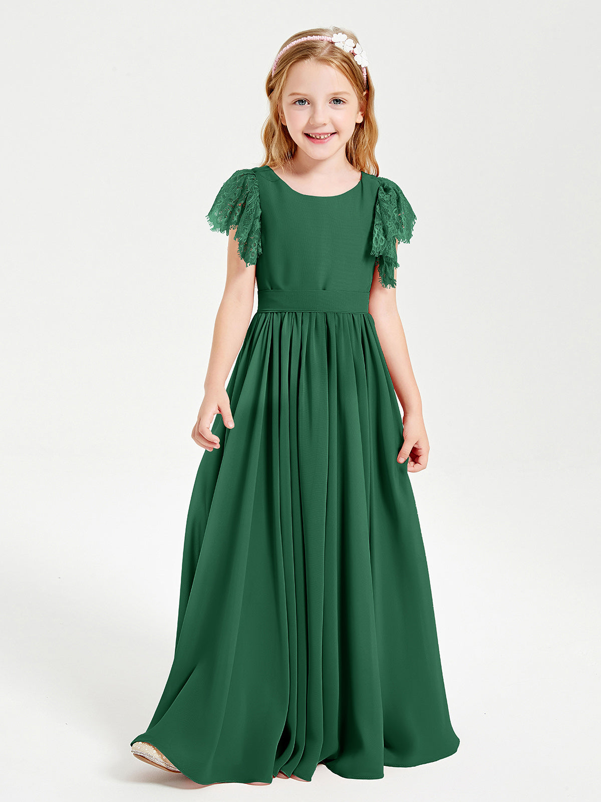 Dark green hotsell junior bridesmaid dresses