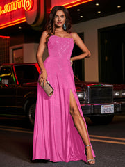 A-line Square Floor length Jersey Gown Azalea
