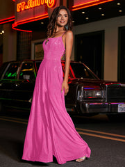 A-line Square Floor length Jersey Gown Azalea