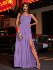 A-line Square Floor length Jersey Gown Tahiti